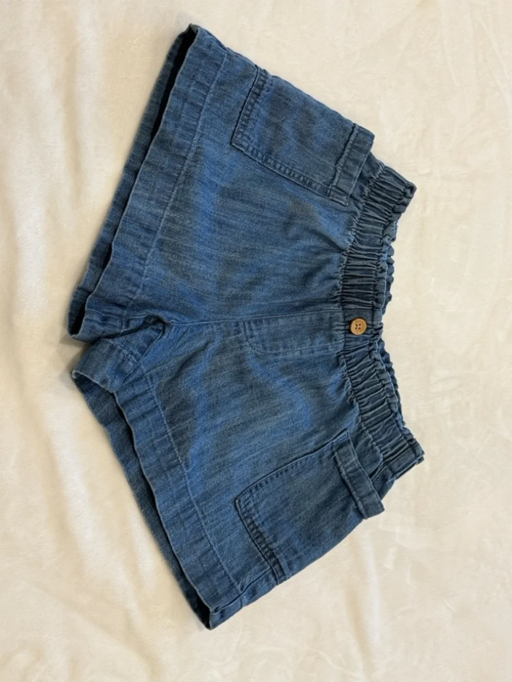 Old Navy Girls Denim-Style Elastic Waist Short- Indigo Blue Large 10-12